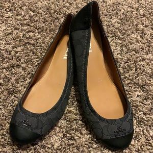 Coach signature black flats